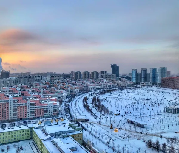 Unterirdische Ansicht Von Moskau Historische Gebäude Und Internationales Geschäftszentrum — Stockfoto