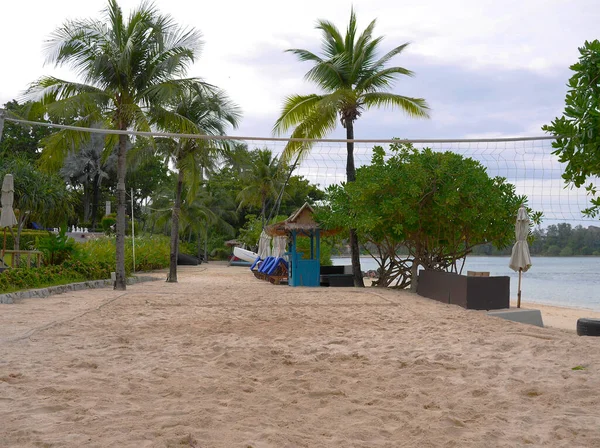 Beach Volleyball Net Sand Beach Phuket Island Resort — Fotografia de Stock