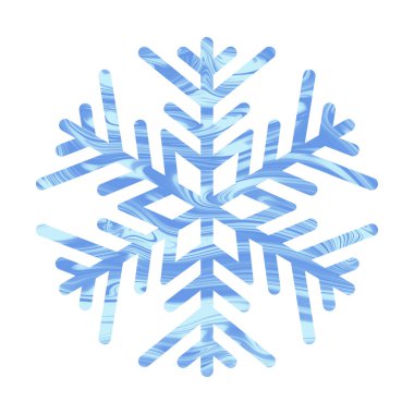 Mavi desenli kar tanesi. Simge logosu tasarımı. Buz kristali kış sembolü. Kış tasarımı için şablon. 