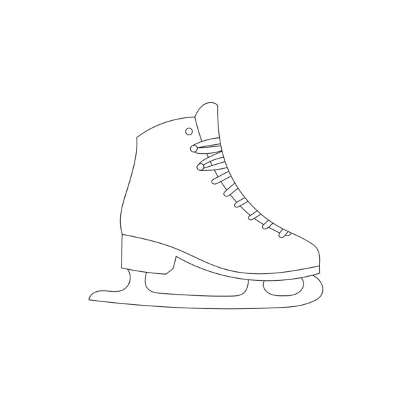 Patinação no gelo. Símbolo de patins artísticos. Linha de arte — Vetor de Stock