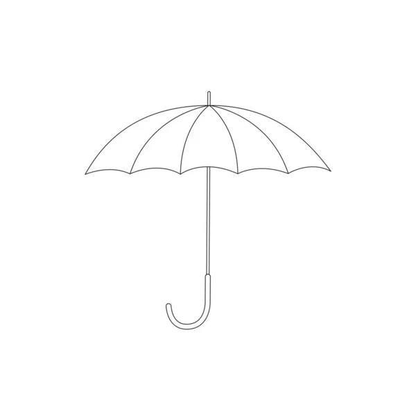 Line art open umbrella. Autumn or spring clothes accessory for rainy weather. — Stock Vector