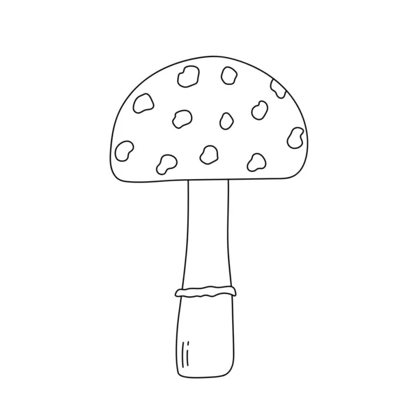 Hongos garabatos. Seta Amanita. Elemento decorativo para Halloween — Vector de stock