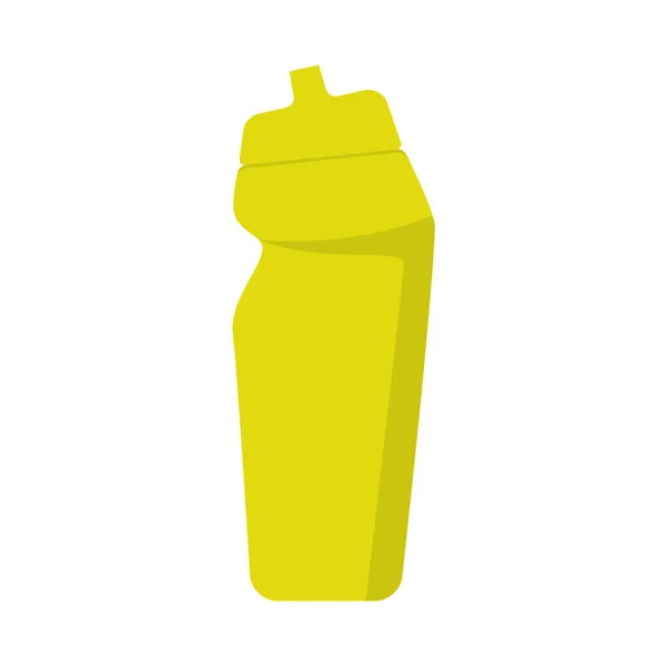 Bouteille Eau Jaune Sport Eau Récipient Style Plat Pour Sport — Image vectorielle