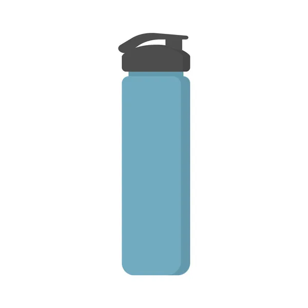 Синяя Спортивная Бутылка Контейнерная Вода Плоском Стиле Спорта Фитнеса Изолированная — стоковый вектор