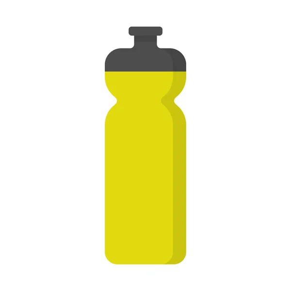Желтая Бутылка Спортивной Воды Контейнерная Вода Плоском Стиле Спорта Фитнеса — стоковый вектор