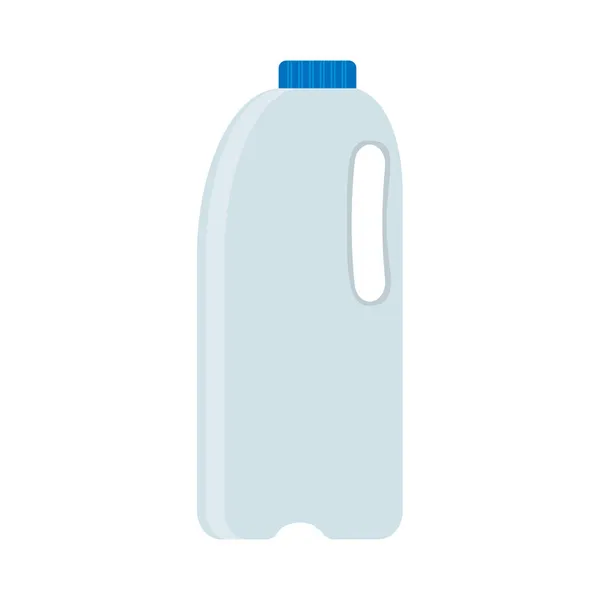 Мультяшный Молочный Тростник Пластиковая Бутылка Молока Молочный Напиток Изолированная Векторная — стоковый вектор