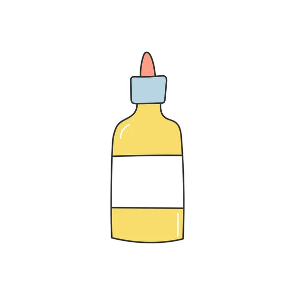Bunte Doodle Kosmetikflasche Behälter Für Lotion Flüssiges Oder Tonales Fundament — Stockvektor