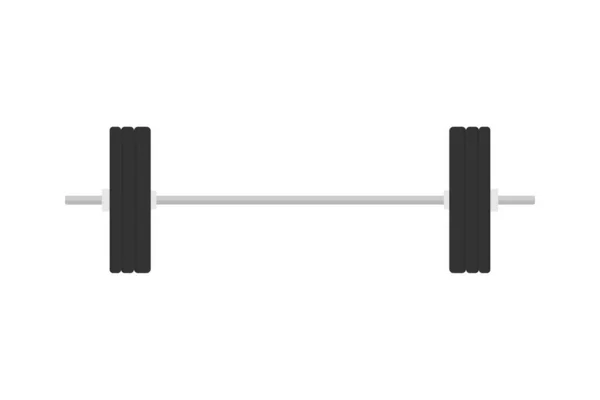 Barbell Plochém Stylu Design Pro Tělocvičnu Fitness Sportovní Centrum Izolovaná — Stockový vektor