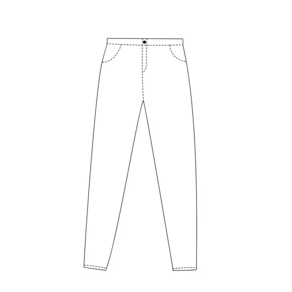 Pantalones Vaqueros Estilo Doodle Ropa Casual Para Hombres Mujeres Ilustración — Vector de stock