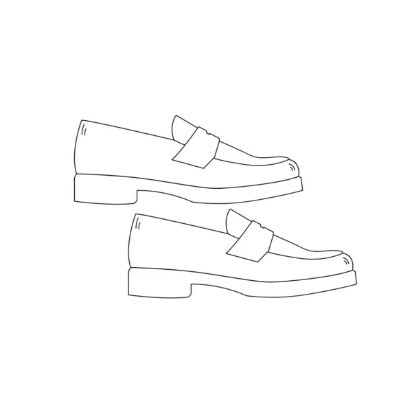 Пара Модных Кроссовок Рисования Бездельников Современная Женская Мужская Обувь Низким — стоковый вектор