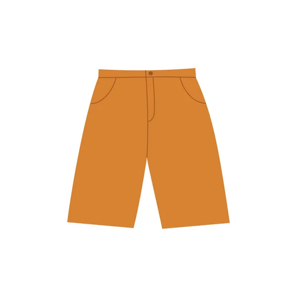 Pantalón Corto Beige Con Bolsillos Pantalones Cortos Estilo Plano Para — Vector de stock