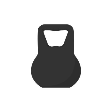 Kettlebell düz stil. Spor salonu, spor salonu ve spor merkezi için tasarım ögesi. 