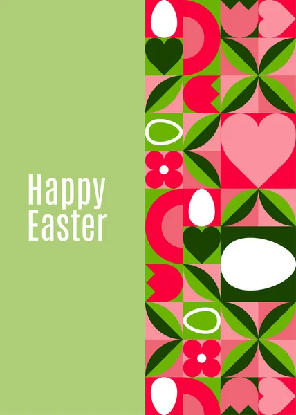 Happy Easter Greeting Card Modern Geometric Abstract Style Perfect Poster — стоковый вектор