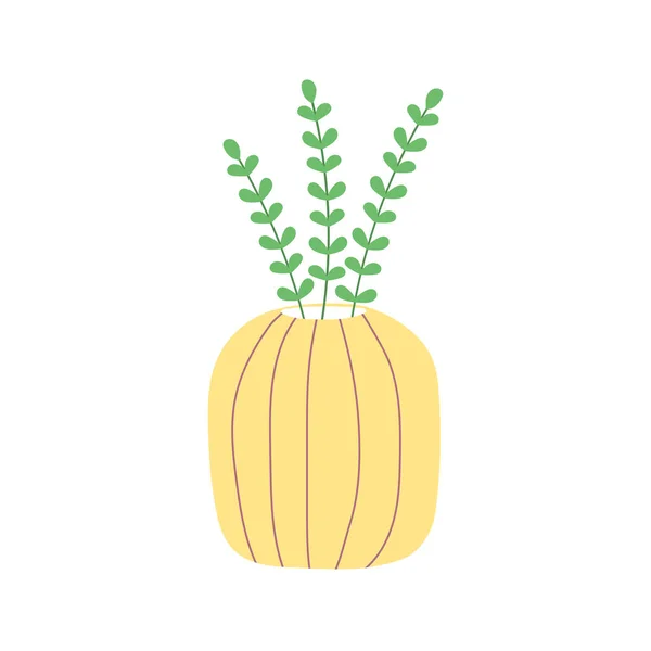 Joli vase avec des branches. Style doodle coloré. Parfait pour cartes, décorations, logo. — Image vectorielle