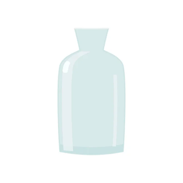 Glass Vase Flowers Cartoon Glass Bottle Isolated Vector Illustration — стоковый вектор