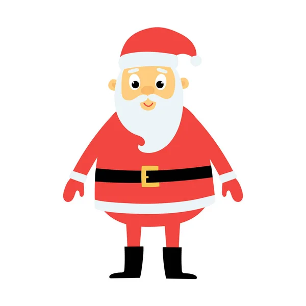 Cute Cartoon Santa Claus Character Template Christmas New Year Design — Stockvektor