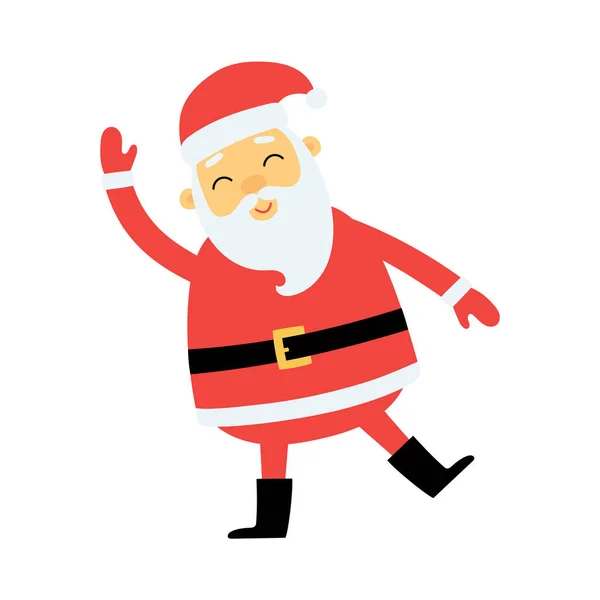 Cute Cartoon Santa Claus Character Template Christmas New Year Design — Stockvektor