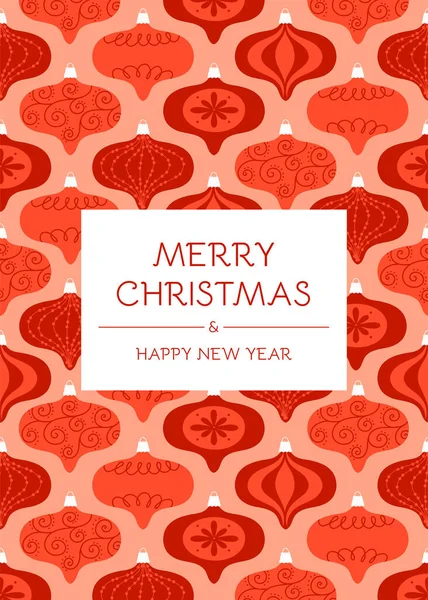 Christmas Greeting Card Christmas Tree Decoration Pattern Template Invitation Poster — Stok Vektör