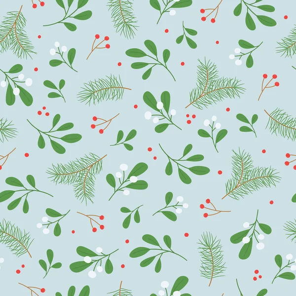 Seamless Pattern Winter Twigs Blue Background Good Fabric Wallpaper Packaging — Διανυσματικό Αρχείο