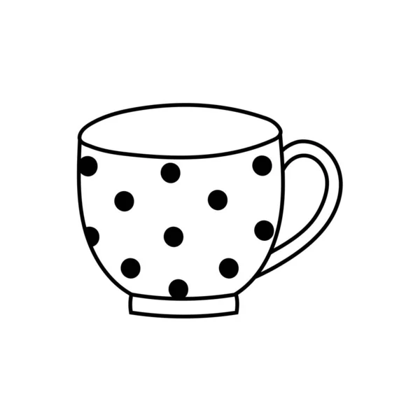 Чашка Чая Кофе Ручной Рисунок Стиле Каракулей Изолированная Векторная Иллюстрация — стоковый вектор