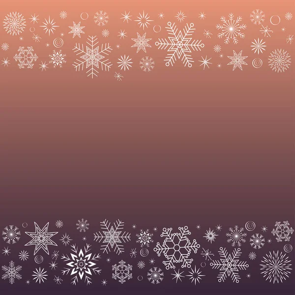 Border of white snowflakes on a gradient background — Wektor stockowy
