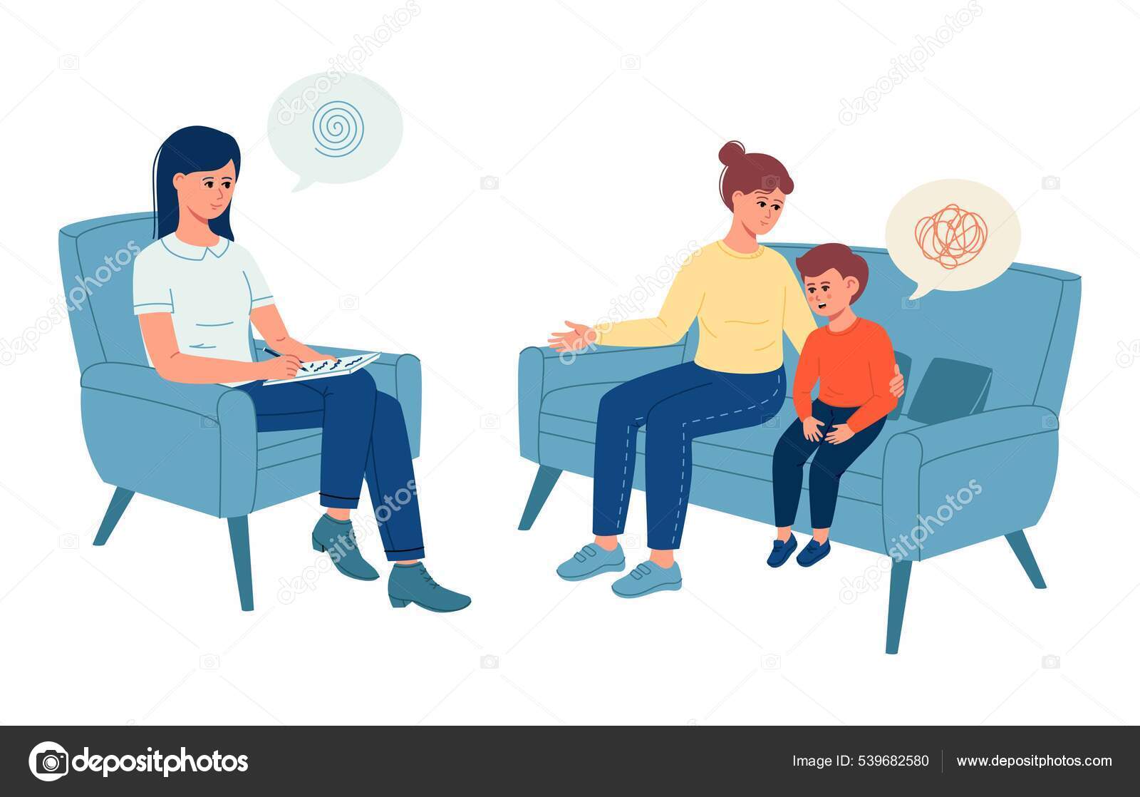 Madre Hijo Pequeño Consultorio Psicólogo Infantil Consulta Familiar