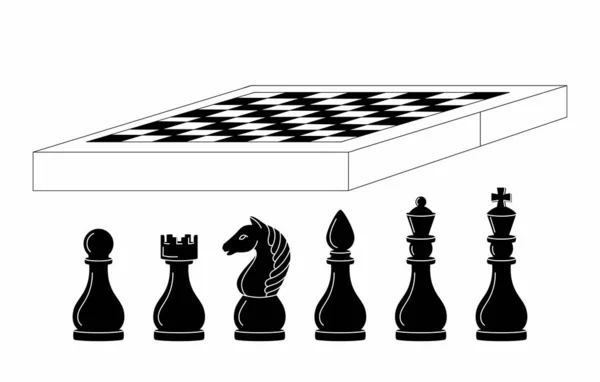 Sbírka Šachových Figurek Hracích Ploch Vektorová Ilustrace Sada Různých Šachových — Stockový vektor
