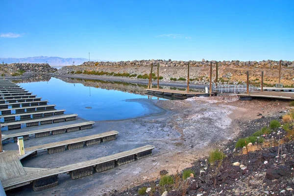 Puerto Deportivo Vuelve Inutilizable Debido Disminución Los Niveles Agua Causada — Foto de Stock