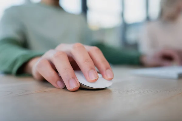 Cropped view of manager using computer mouse — Stock Photo