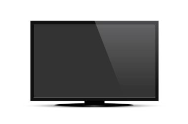 TV ekran düz lcd öncülüğünde maket. Beyaz arkaplanda gerçekçi vektör çizimi.