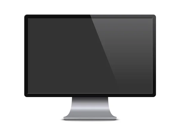 Počítačový Monitor Prázdnou Obrazovkou Vysmahni Displej Počítače Izolovaná Vektorová Ilustrace — Stockový vektor