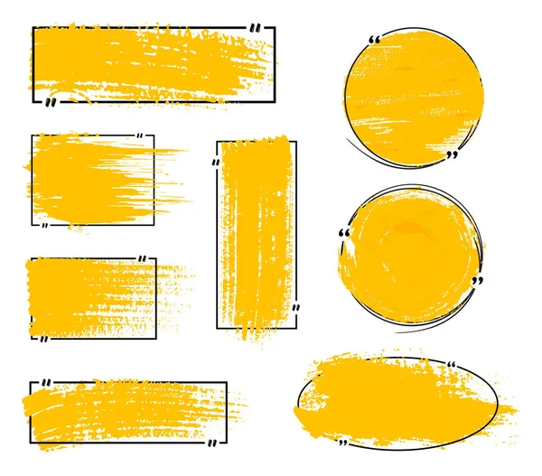 Παράθεση Πλαισίου Πλαισίου Σύνολο Απόσπασμα Στο Πλαίσιο Εισαγωγικά Υφή Πινέλου — Διανυσματικό Αρχείο