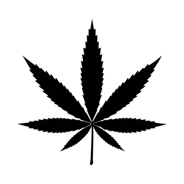 Marihuana Ikone Cannabis Blatt Isoliert — Stockvektor
