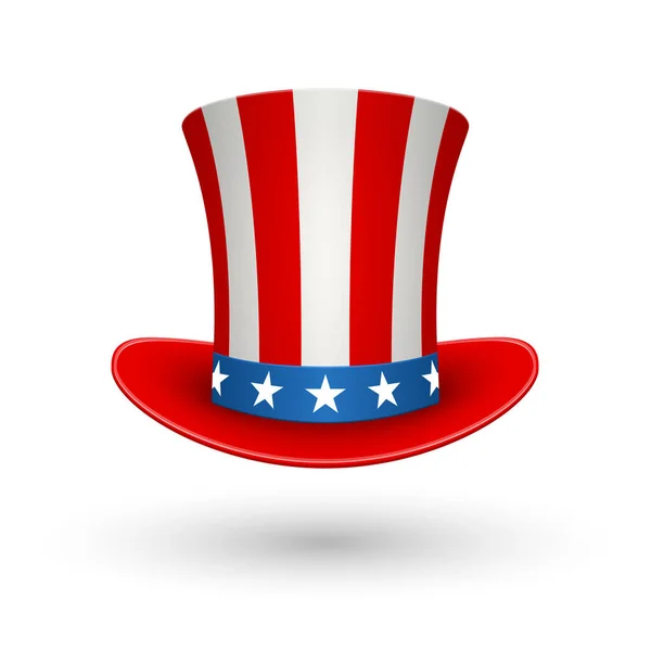 Sombrero Americano Del Tío Sam Sombrero Bandera Americana — Vector de stock