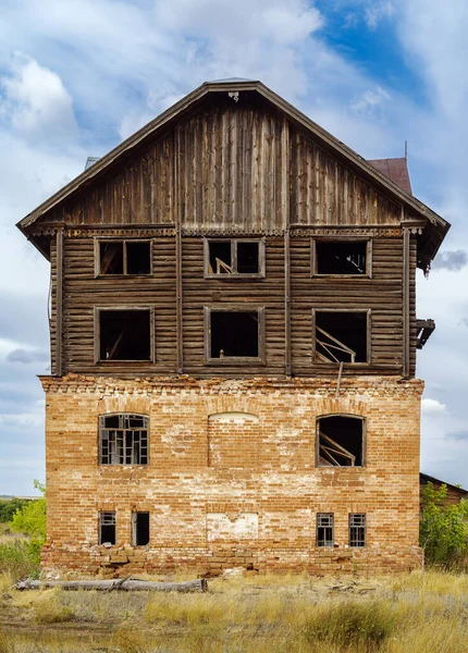 Building Old Abandoned Mill Countryside Picture Taken Village Pervokrasnoe Orenburg 图库图片