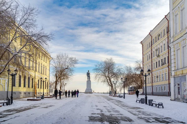 Orenburg Russia December 2021 Winter Cityscape Sovetskaya Street — Stock Fotó