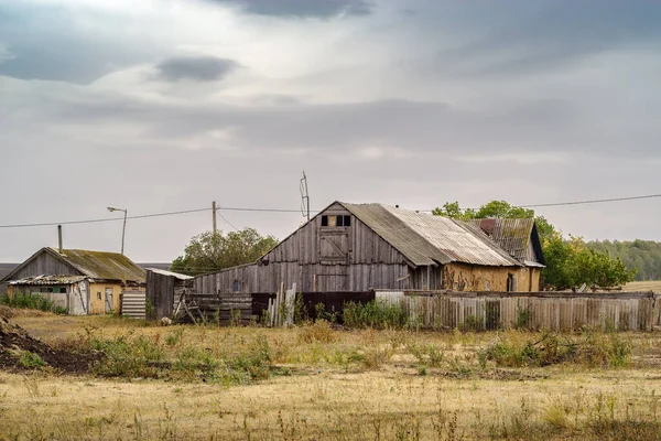 Landhaus Mit Nebengebäuden Rande Des Dorfes Russland Region Orenburg Bauernhof — Stockfoto