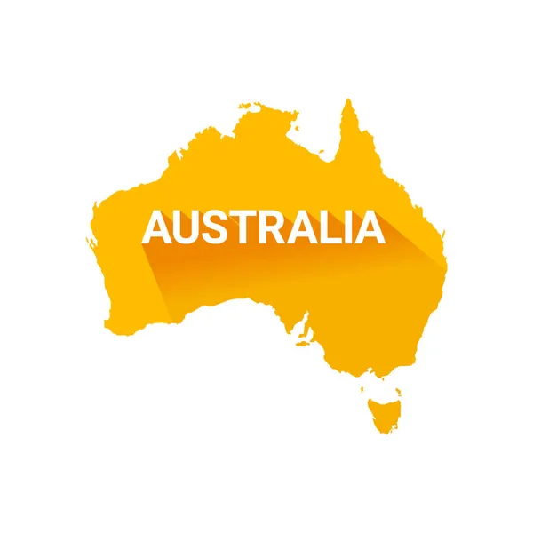 Silueta del continente australiano con inscripción Australia. Vector aislado en blanco. — Vector de stock