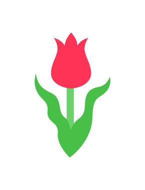 Red kaufman s tulip.Vector color icon isolated on white.