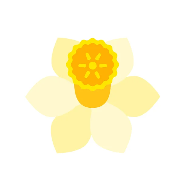 Νάρκισσος κεφαλή λουλουδιού. Εικονίδιο διανυσματικού χρώματος που απομονώνεται στο λευκό. — Διανυσματικό Αρχείο