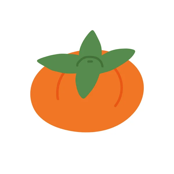Persimmon Frucht. Vektorflache Illustration isoliert auf Weiß. — Stockvektor
