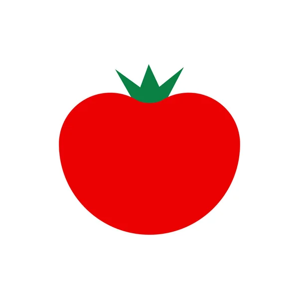 Tomate simple mûre rouge. Icône vectorielle de couleur plate isolée sur blanc. — Image vectorielle