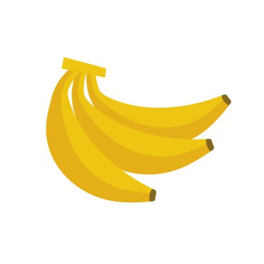 Bir avuç olgunlaşmış muz. Beyaz üzerine izole edilmiş vektör düz illüstrasyon.