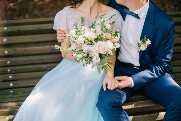 Buquê Casamento Para Noiva Noivo Evento Belas Flores — Fotografia de Stock