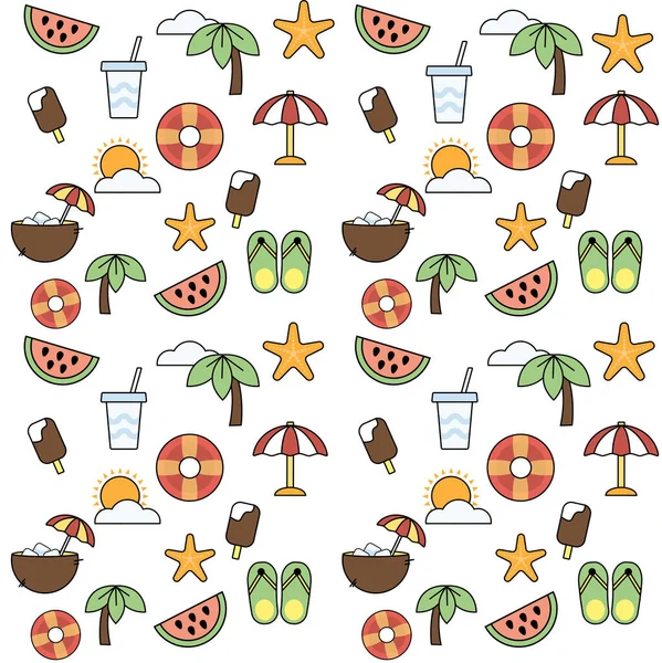 Yaz plajı renk arka planı. Vektör renkli desen