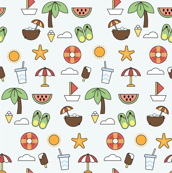 Yaz plajı renk deseni. Vektör renkli arkaplan