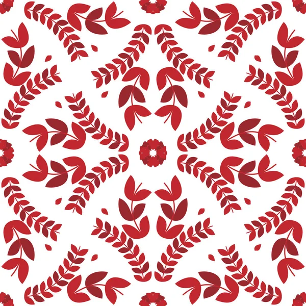 Kırmızı Kusursuz Çiçeksiz Desen. Çiçek Doku Vektörü Sanatı