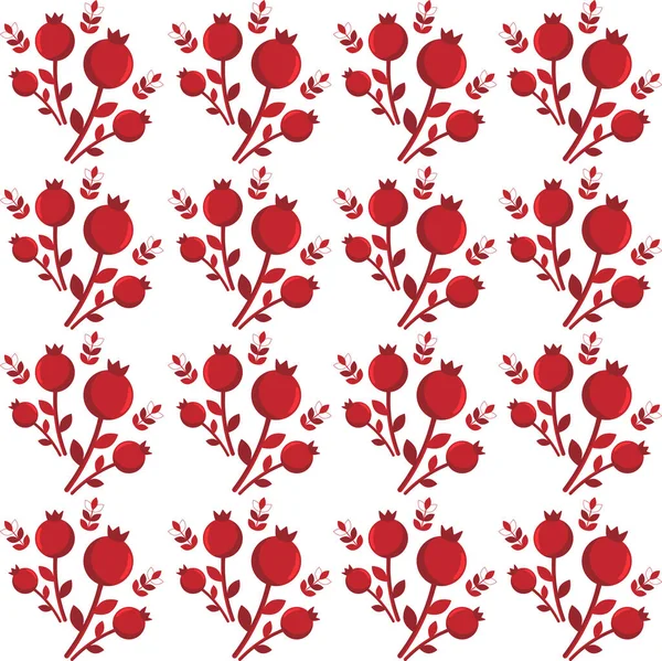 Kırmızı böğürtlenlerin beyaz arka planda tekrarlanan sebze deseni