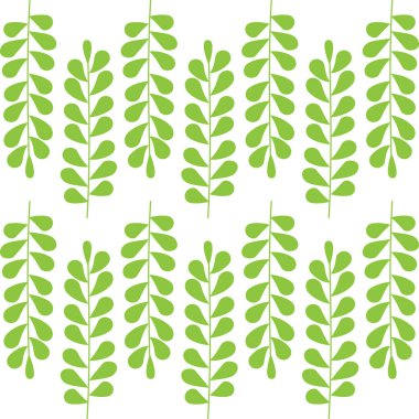 Yeşil yapraklı kusursuz desen, vektör illüstrasyonu