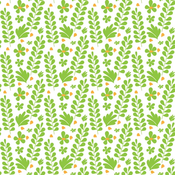 Beyaz arkaplanda yeşil yaprakların vektör deseni
